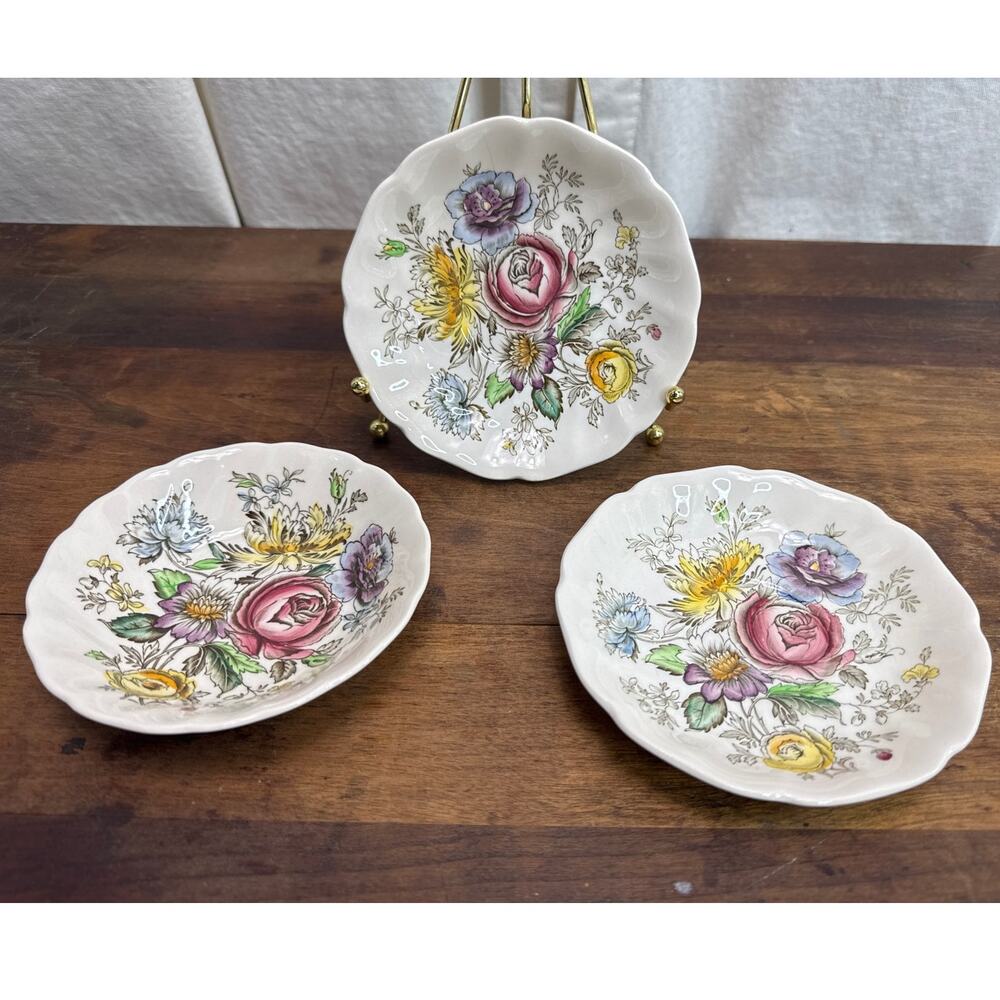 Sheraton By Johnson Brothers Saucers & Fruit / Dessert Bowl Floral Discontinued